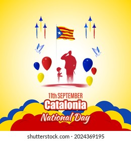 Vector illustration of happy national day- Catalonia