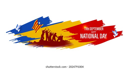 Vector illustration of happy national day- Catalonia