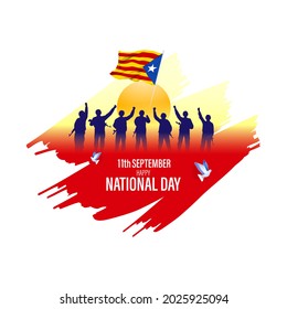 Vector illustration of happy national day- Catalonia
