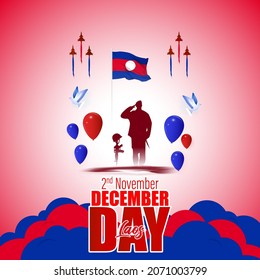 Vector illustration of happy National day Laos