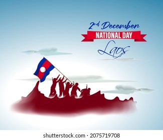 Vector illustration of happy National day Laos