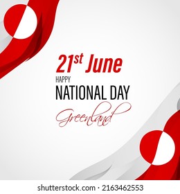 Vector illustration of Happy National Day Greenland banner