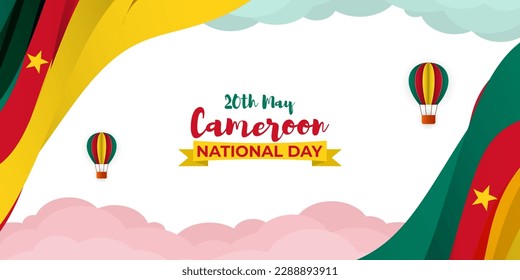 Vector illustration for Happy National Day Cameron social media story feed mockup template post