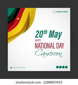 Vector illustration for Happy National Day Cameron social media story feed mockup template post