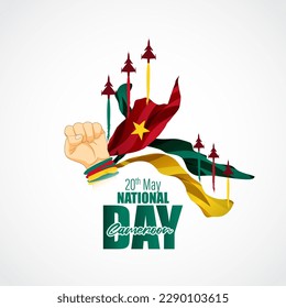 Vector illustration for Happy National Day Cameron social media story feed mockup template post