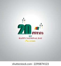 Vector illustration for Happy National Day Cameron social media story feed mockup template post