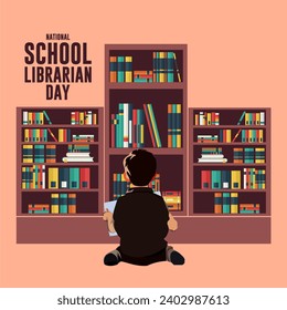 Vector illustration of Happy National School librarian day