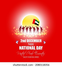Vector illustration of happy National United Arab emirates day