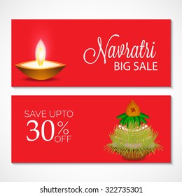 Vector illustration for Happy Navratri Banner.