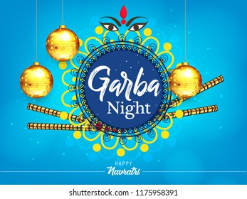 vector Illustration Of Happy Navratri Celebration Poster Or Banner Background 2018.
