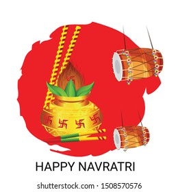 Vector Illustration Of Happy Navratri Celebration Abstract Background.