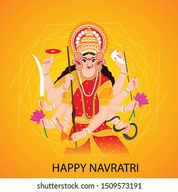 Vector Illustration Of Happy Navratri Celebration Abstract Background.