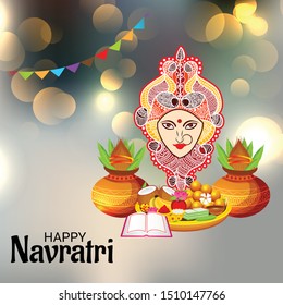 Vector Illustration Of Happy Navratri Celebration Abstract Background.