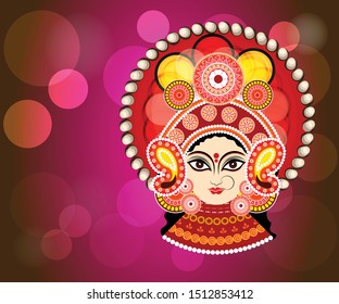 Vector Illustration Of Happy Navratri Celebration Abstract Background with Hindi Text.
