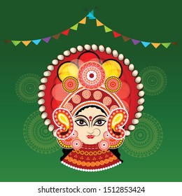 Vector Illustration Of Happy Navratri Celebration Abstract Background with Hindi Text.