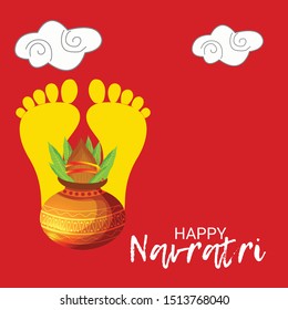 Vector Illustration Of Happy Navratri Celebration Abstract Background.