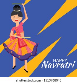 Vector Illustration Of Happy Navratri Celebration Abstract Background.