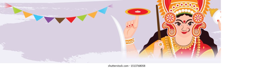 Vector Illustration Of Happy Navratri Celebration Abstract Background.