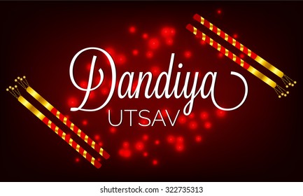 Vector illustration for Happy Navratri Dandiya festival Background.