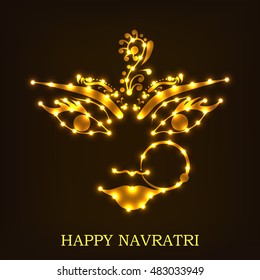 Vector illustration of Happy Navratri festival background.