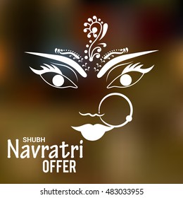 Vector illustration of Happy Navratri festival offer background.