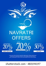 Vector illustration of Happy Navratri festival offer Poster.