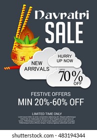 Vector illustration of Happy Navratri festival offer Poster.