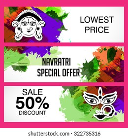 Vector illustration for Happy Navratri Header.