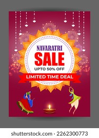 Vector illustration of Happy Navratri Sale banner template