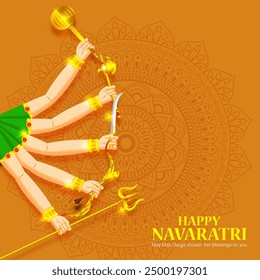 Vector illustration of Happy Navratri social media feed template