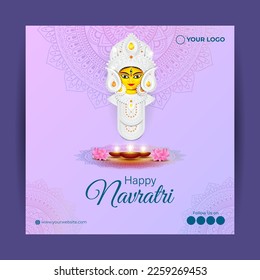 Vector illustration of Happy Navratri wishes greeting card