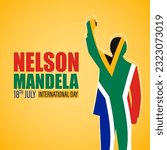 Vector illustration of Happy Nelson Mandela Day social media story feed mockup template