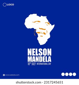 Vector illustration of Happy Nelson Mandela Day social media story feed mockup template