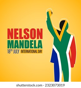 Vector illustration of Happy Nelson Mandela Day social media story feed mockup template