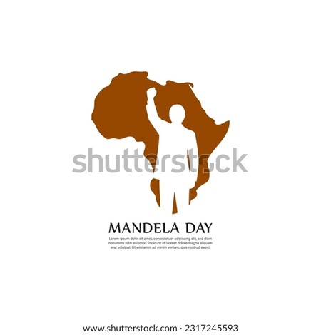 Vector illustration of Happy Nelson Mandela Day social media story feed mockup template Stockfoto © 