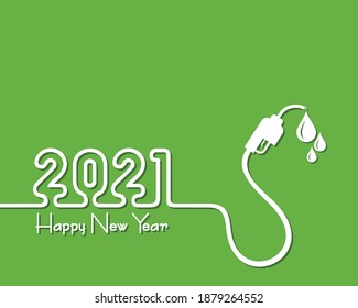 Vector illustration of Happy new 2021 year greeting
