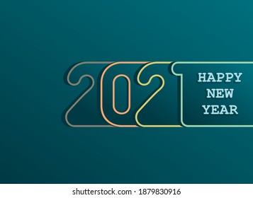Vector illustration of Happy new 2021 year greeting