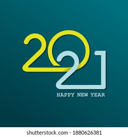 Vector illustration of Happy new 2021 year greeting