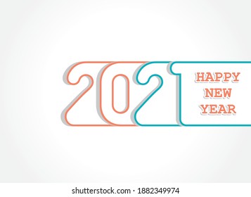 Vector illustration of Happy new 2021 year greeting