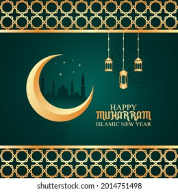 Vector illustration of happy new Hijri year 1443 with single line style. Happy Islamic New Year. Graphic design for the decoration of gift certificates, banners and flyer.