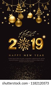 vector illustration of happy new year 2019