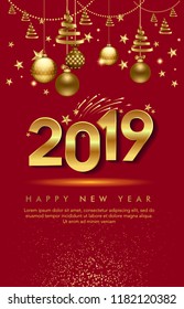 vector illustration of happy new year 2019