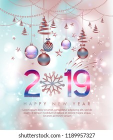 vector illustration of happy new year 2019