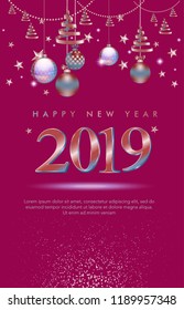 vector illustration of happy new year 2019