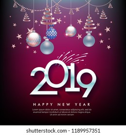 vector illustration of happy new year 2019