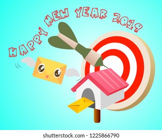 Vector Illustration Happy New Year 2019