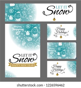 Vector illustration of Happy New Year 2018 and Merry Christmas brochure, flyer, party, holiday invitation, corporate celebration. Gold ball, star, gift, snowflake composition on white background.