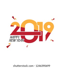 Vector illustration Happy New Year 2019