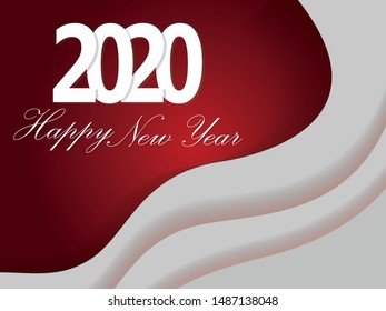 vector illustration of happy new year 2020 paper cut effect
