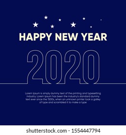 vector illustration of happy new year 2020 